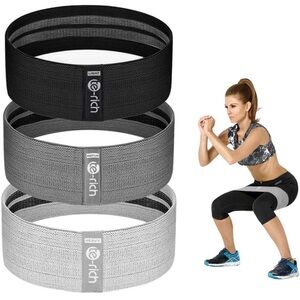 NEW booty bands set • 3x resistance exercise gym fitness band • Black/gray